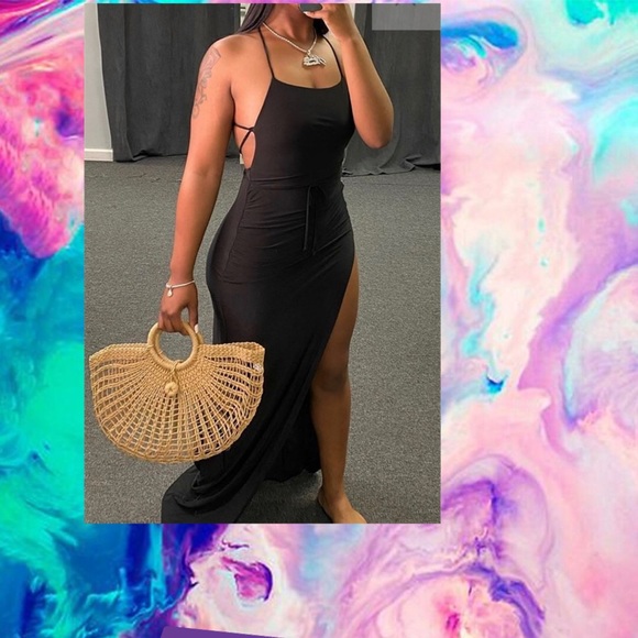 Dresses & Skirts - Long Black slit dress